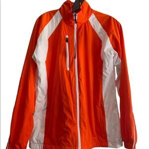 NWT Antigua Jacket Women M Orange White Desert Dry Xtra-Lite Windbreaker Outdoor